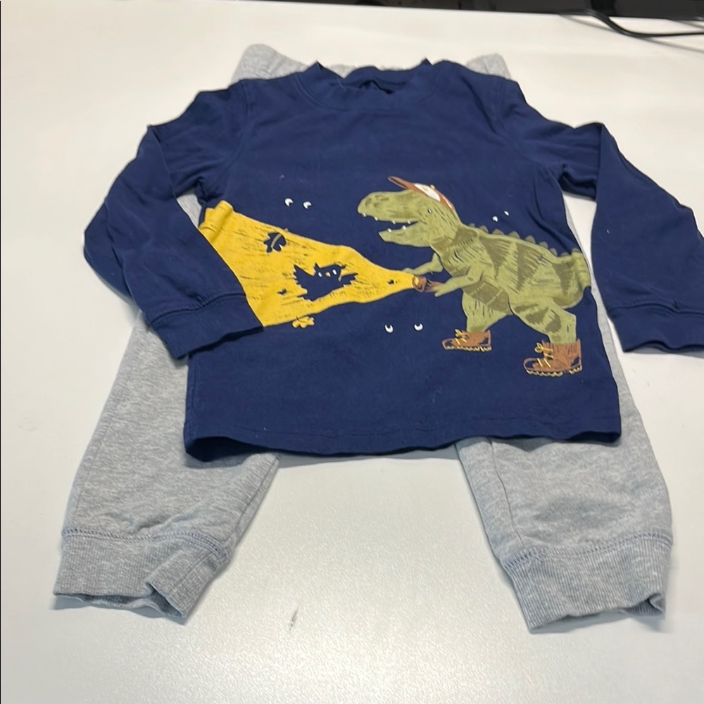 Navy Dinosaur Graphic Long Sleeve Shirt and pants set